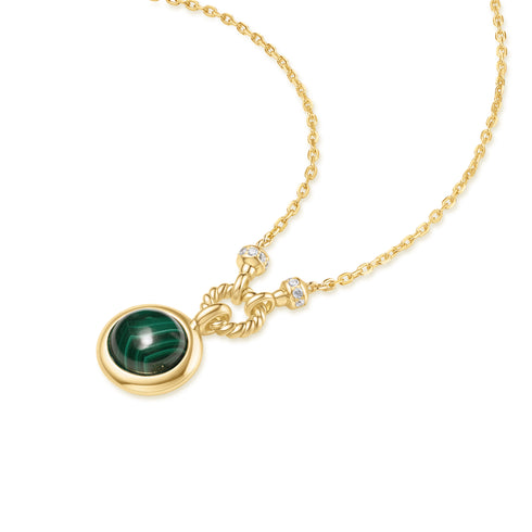 Gold Malachite Reversible Vacation Necklace